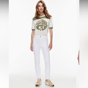 Denim Forum White Straight Leg Jeans